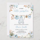 Blue Little Pumpkin Herfst Herfst Baby shower Kaart (Voorkant)