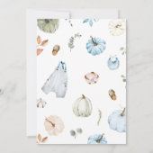 Blue Little Pumpkin Herfst Herfst Baby shower Kaart (Achterkant)