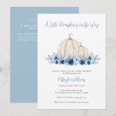 Blue Little Pumpkin is op het Way Boy Baby shower Kaart (Voorkant / Achterkant)