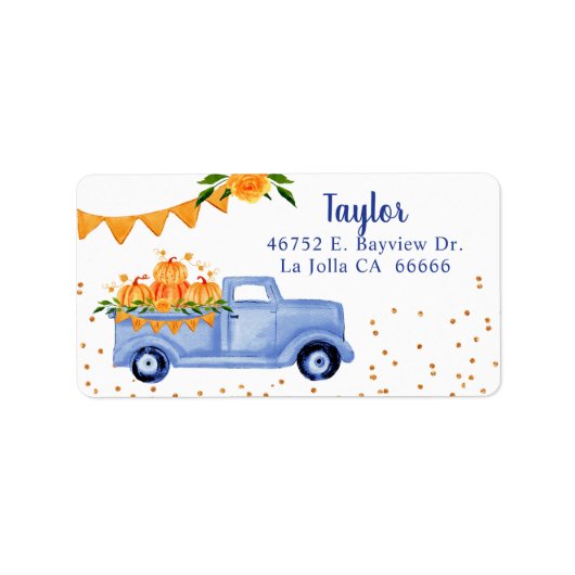 Blue Little Pumpkin-logo Etiket (Voorkant)