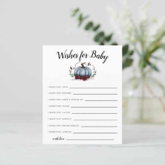 Blue Little Pumpkin wenst Baby Kaart (Staand voorkant)