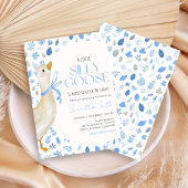 Blue Little Silly Goose Baby Shower Kaart
