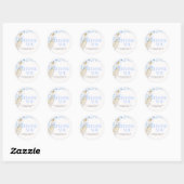 Blue Little Silly Goose Baby Shower Ronde Sticker (Vel)