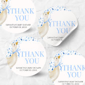 Blue Little Silly Goose Baby Shower Ronde Sticker