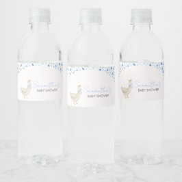 Blue Little Silly Goose Baby Shower Waterfles Etiket