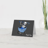 Blue Little Skeleton Baby shower Dank je wel Bedankkaart (Voorkant)