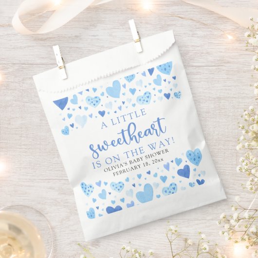 Blue Little Sweetheart Valentijnsdag Baby shower Bedankzakje (Geknipt)
