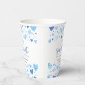 Blue Little Sweetheart Valentijnsdag Baby shower Papieren Bekers (Rechts)