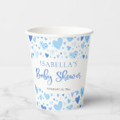 Blue Little Sweetheart Valentijnsdag Baby shower Papieren Bekers (Voorkant)