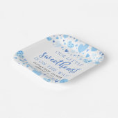 Blue Little Sweetheart Valentijnsdag Baby shower Papieren Bordje (Gebogen)