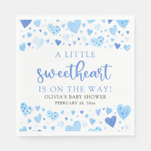 Blue Little Sweetheart Valentijnsdag Baby shower Servet