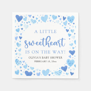 Blue Little Sweetheart Valentijnsdag Baby shower Servet