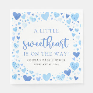 Blue Little Sweetheart Valentijnsdag Baby shower Servet