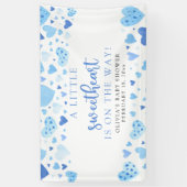 Blue Little Sweetheart Valentijnsdag Baby shower Spandoek (Verticaal)