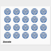 Blue Live Laugh Love Diamond Heart Stickers (Vel)