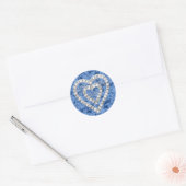 Blue Live Laugh Love Diamond Heart Stickers (Envelop)