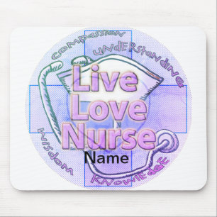 Blue Live Love Nurse Mousepad Muismat