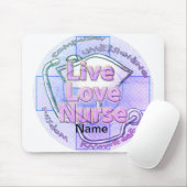 Blue live love verpleegster muismat (Met muis)