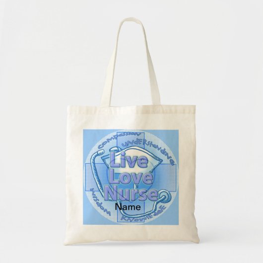 Blue live love verpleegster tote bag (Voorkant)