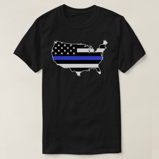 Blue Lives USA vlag T-shirt (Design voorkant)