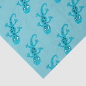 Blue Lizard Gecko over Blue Kinder Cute Tissuepapier (Detail)