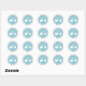 Blue Llama Boy Baby shower Ronde Sticker (Vel)