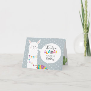 Blue Llama Cactus Foto bedankt Kaart