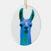 Blue Llama Graphic Keramisch Ornament (Rechts)