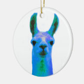 Blue Llama Graphic Keramisch Ornament (Links)