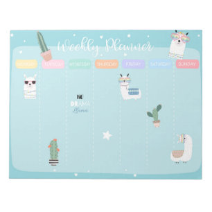Blue Llama Llamacorn Weekly Planner-laptop Notitieblok