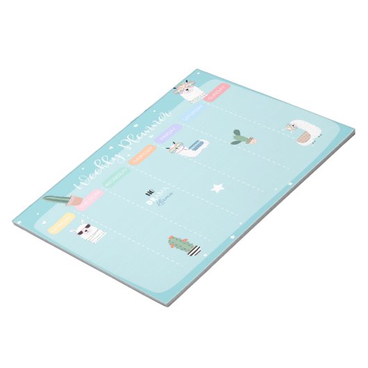 Blue Llama Llamacorn Weekly Planner Notitieblok (Schuin)