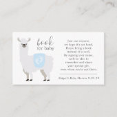 Blue Llama Polka Dot Book Request Baby shower Informatiekaartje (Voorkant)