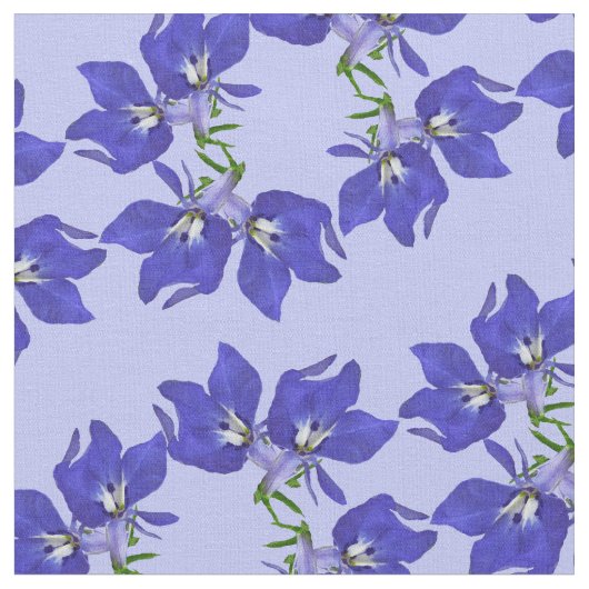Blue Lobelia Flower Fabric Stof (Close Up)