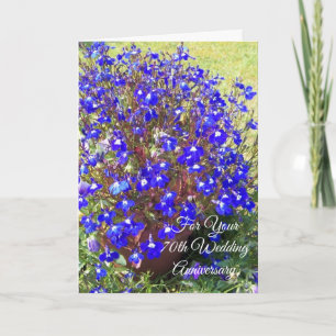 Blue Lobelia Specialized 70th Wedding Jubileum Kaart