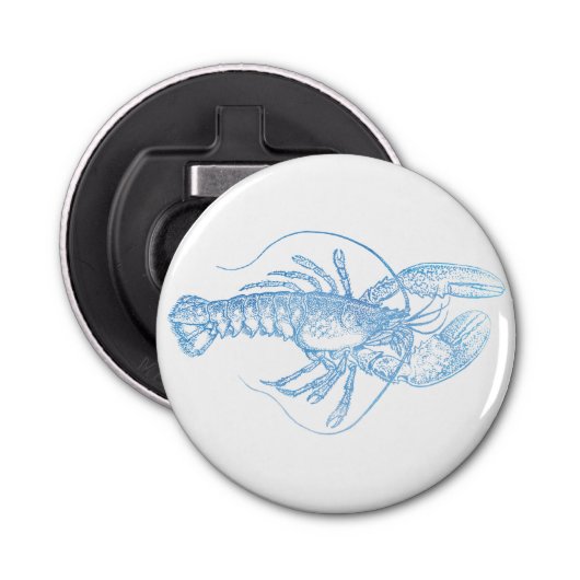 Blue Lobster Button Flesopener (Voorkant)