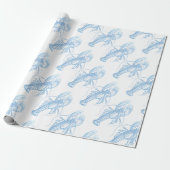 Blue Lobster Cadeaupapier (Uitgerold)