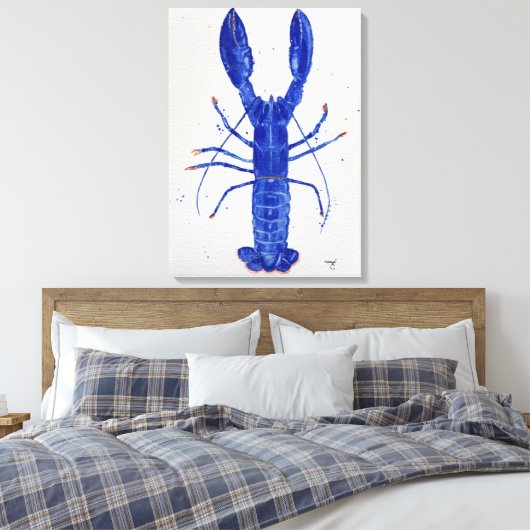 Blue Lobster Canvas Afdruk (Insitu (Slaapkamer))