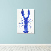 Blue Lobster Canvas Afdruk (Insitu (Houten vloer))