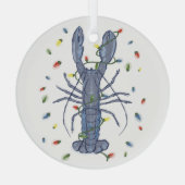 Blue Lobster Christmas Lights Glass Ornament (Achterkant)