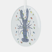 Blue Lobster Christmas Lights Glass Ornament (Voorkant links)