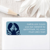 Blue Lobster Colonial Blue Return Address Labels (Insitu)