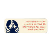Blue Lobster Ecru Return Address Labels (Voorkant)