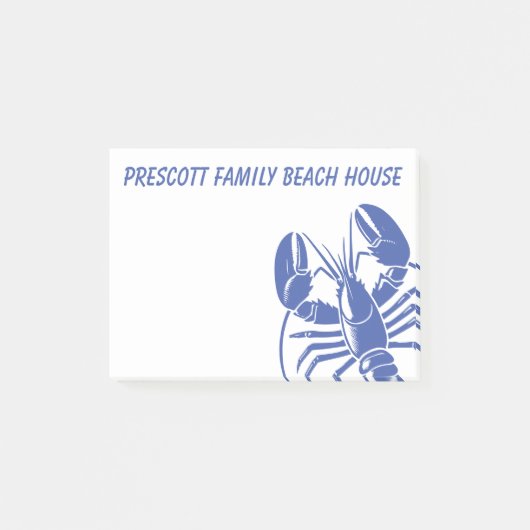 Blue Lobster Family Beach House Maine New England Post-it® Notes (Voorkant)
