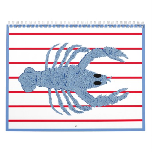 Blue Lobster French Red Calendar Kalender (Hoes)