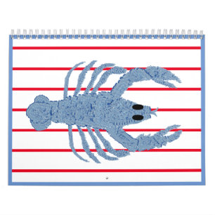 Blue Lobster French Red Calendar Kalender