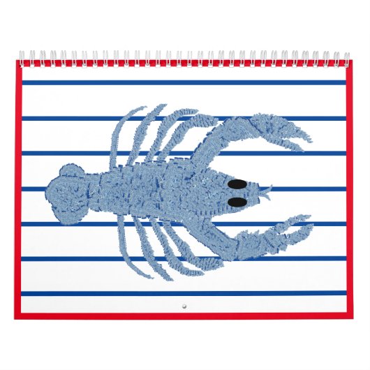 Blue Lobster French Red Calendar Kalender (Hoes)