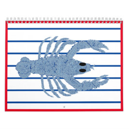 Blue Lobster French Red Calendar Kalender