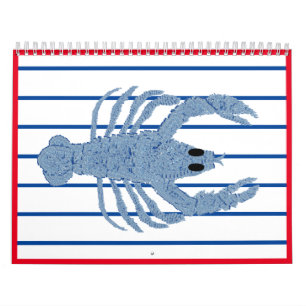Blue Lobster French Red Calendar Kalender