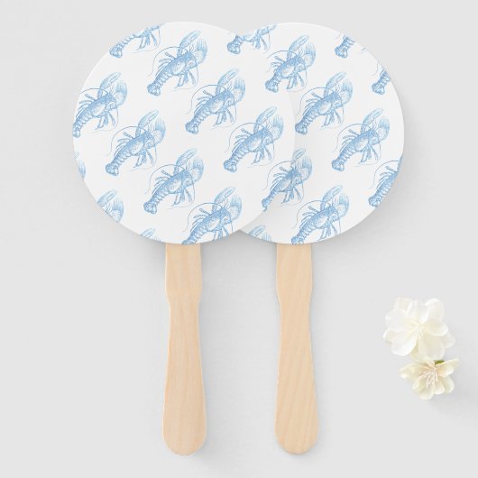 Blue Lobster Handwaaier (Voorkant en achterkant)