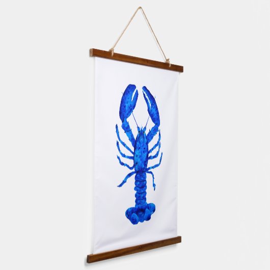 Blue Lobster Hangend Wandkleed (Gebogen)